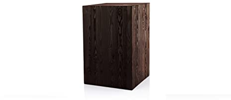 Decorativo Supporto, blocco naturale, decorazione in tronco, colonna portacandele da pavimento, colonna per fiori, colonna rustica, stabile e durevole, nero, 60x40x40 cm