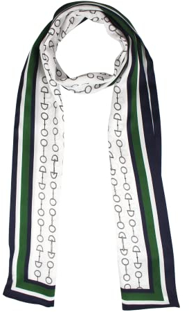 ANDANTINO Schal aus 100 % Seide für Damen, 150 x 16 cm, langer Schal für Kopftuch und Hals, längliche Haarwickel mit Geschenkverpackung, Geometric, Large