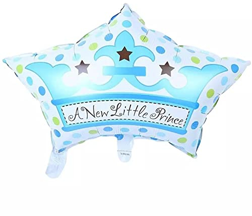Folienballon Baby Boy, Krone - A New Little Prince, ca. 69 x 51 cm - Party Luftballon Deko Dekoration Kindergeburtstag Helium Heliumballon XXL Ballon Geburt Geburtstag Baby boy Junge Babyparty