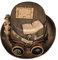 F Fityle Unisex Steampunk Hut Damen Herren, Vintage Steampunk Kopfbedeckung, Zauberkasten Steampunk Zylinder Hut mit Brille für Cosplay Maskerade Themenparty Karneval Halloween