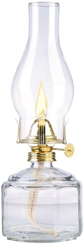 Lunartec Petroleumlampen: Nostalgische Petroleum-Sturmlaterne, Abnehmbarer Dochteinsteller, 28cm (Tischpetroleumlampe, Vintage-Petroleumlampe, Zylinder)