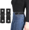 WHIPPY 2 Stücke Ohne Schnalle Gürtel Damen Herren Schnallenfrei Elastischer Gürtel Schnallenloser Stretch Taillengürtel,schwarz 16cm