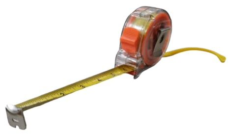 PARENCE - Metro a nastro da 7,5 metri - Acciaio di alta qualità, scala centimetrica e in pollici, misurazione precisa e facile da usare - Bloccaggio manuale - Trasparente 7,5 m