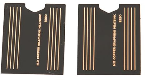 Topiky 2PCS 2230 SSD Heatsink Thermal Cooling Pad, 2230 SSD Brass Graphene Heat Sink Cooling Thermal Pastes, for 2230 SSDs for Laptops and Gaming Consoles