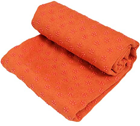 Supvox Yogamatte aus Polyester mit Pvc Noppen Rutschfest und Verschleißfest Plumförmig für Yoga und Fitnessübungen in Orange 183 X 61cm