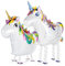 2 Stück Einhorn Folienballon，XXL Einhorn Luftballon ca. 80 cm，Walking Tier Folienballons，Airwalker Einhorn Ballon，Einhorn Ballon Dekoration，Perfekt für Kindergeburtstage