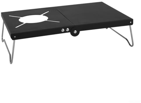 Table de réchaud de camping compacte, support pliable pour réchaud à gaz, léger et pratique (noir)