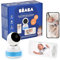 BÉABA, Babyphone mit Videofunktion, 720p-HD-Bildschirm, 360°-Kamera, Nachtsicht, Handy-App, Nachtlicht, Walkie-Talkie, Schlaflieder, Thermometer und Luftfeuchtigkeitskontrolle, Zen Night Light Weiß