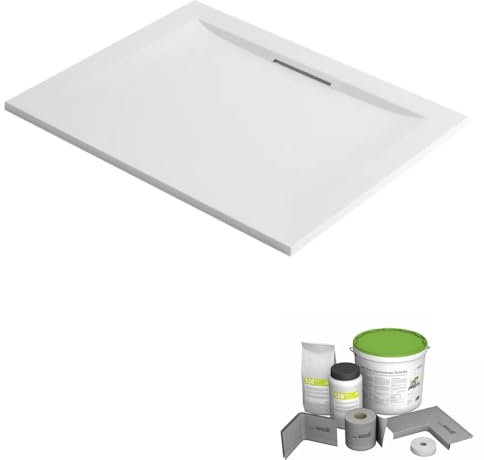 Pack receveur de douche 160 x 80 JACOB DELAFON Flight Pure rectangle blanc + Kit d'étanchéité WEDI + Pieds