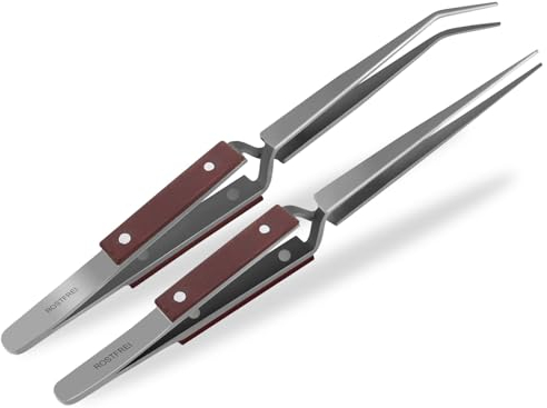 Pincettes de serrage Set Pincette croisée Pincette à souder Pincette technique Droite Coudée Courbe Pointe lisse Fibre dure isolante Poignées Acier inoxydable Qualité de marque Modélisme Set