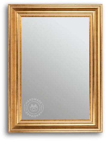 CLAMARO RIGA Miroir mural antique 50 x 70 cm avec cadre | Doré | Shabby Chic Vintage Miroir baroque avec cadre en bois | Miroir baroque avec crochet de suspension en métal et matériel de montage