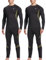 UNIQUEBELLA 2 Pack Herren Thermo Unterwäsche Set Langarm Oberteile Long Johns Thermal Base Layer Unterteil Fleece gefüttert Schnell trocknend