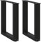 vidaXL Couchtischbeine U-Form 2 Stk. Schwarz 38x(42-43) cm Stahl