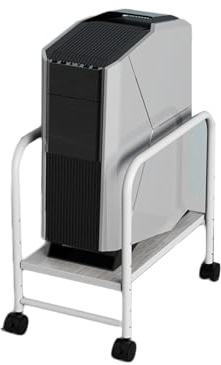 KZKZK Desktop-Computerhalterung, mobiler Computer-Tower-Ständer, höhenverstellbar, for Büro, Arbeitszimmer, Schlafzimmer, Internetcafé, kann 28 kg tragen(White,450x410x260mm)