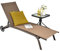 KOMFOTTEU Sonnenliege mit Rädern & Verstellbarer Rückenlehne, Gartenliege atmungsaktive, Strandliege auf Rädern bis 150 kg, Relaxliege Liegestuhl für Garten, Balkon, Terrasse (Braun)