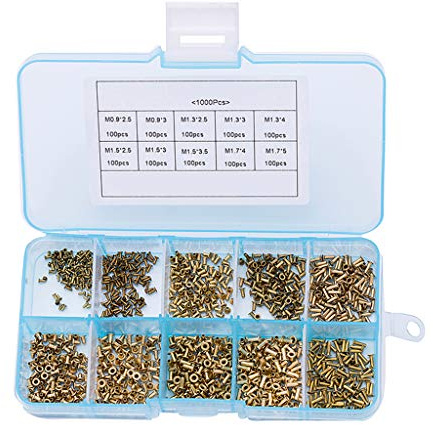 ZEKANXX 1000 PCS Mix Tubular Rivets M0.9 M1.3 M1.5 M1.7 Mix Circuit Board PCB Nails Copper Hollow Rivets