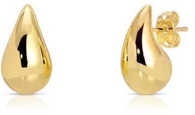 Tropfenohrringe Dupes für Frauen Dickes Gold Chunky Hoop Ohrring Wassertropfen Ohrring für Frauen Hypoallergen, Messing, Kein Edelstein