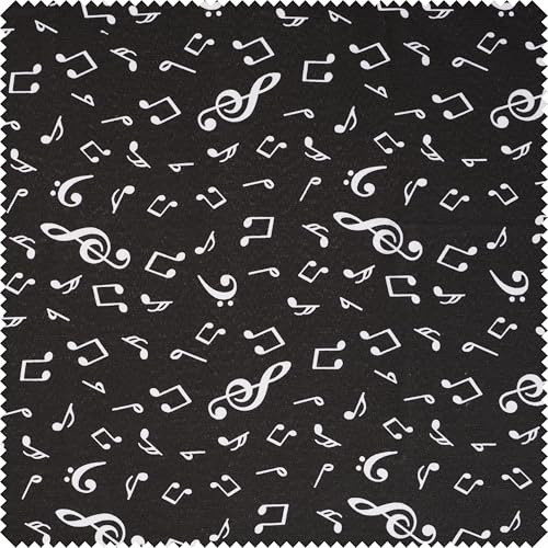 VBS Marktplatz Dekostoff Leinenoptik Musiknoten Motivstoff einseitig bedruckt Breite 140 cm Motivgröße 2-7 cm waschbar bei 30°C 50% Baumwolle 50% Polyester