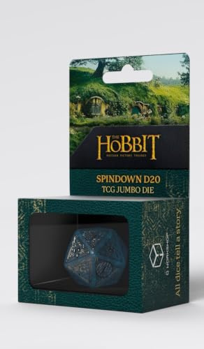 The Hobbit Spindown D20 - Aether TCG Jumbo Die | Großer, von Mittelerde inspirierter Lebenszähler mit graviertem Kartendesign, leicht lesbare Zahlen für TCGs