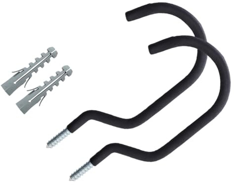 WATIIFUFU 2 Stück Fahrrad Wandhalterung aus Robustem Stahl Schwere Fahrradhaken zur Aufbewahrung Schwarz für Garage und Gartenhaus