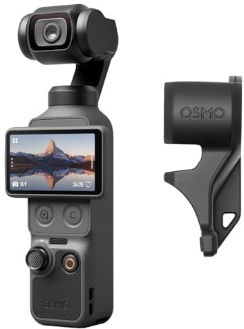 DJI Osmo Pocket 4, fotocamera vlog con stabilizzatore cardanico tascabile, sensore CMOS da 1 e 4K/240fps, stabilizzazione a 3 assi, 2x zoom senza perdita, gamma dinamica di 14 livelli per il vlogging