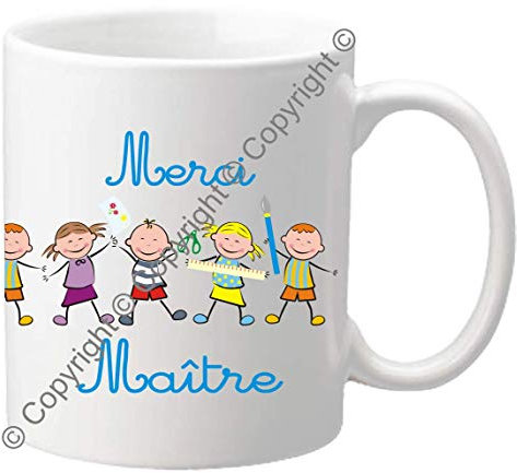Mug Merci MAITRE - Le Cadeau Original de Fin d'Année Scolaire. L'école est finie ! Vive les Vacances !