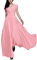 Yesgirl Femmes V-Neck Soirée Longue Robe Mousseline De Soie Manche Courte Soirée Longue Maxi Robe Femme Sexy Robe De Soirée Grande Taille Rose 44