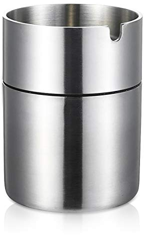 Chingde Cendrier acier inoxydable, cendrier exterieur, cendrier coupe vent, cendriers de voiture, plateau de cendre pour le ménage de bureau de jardin (Petit)