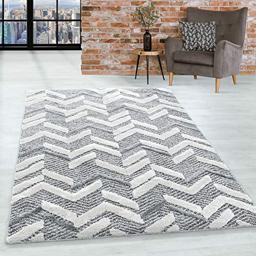 Teppich Wohnzimmer Hochflor Shaggy Teppich Berber Design 80x250 cm Läufer Flur Teppich Grau - Teppich für Schlafzimmer Esszimmer Küche Boho Teppich Weich Flauschig Pflegeleicht Küchenläufer