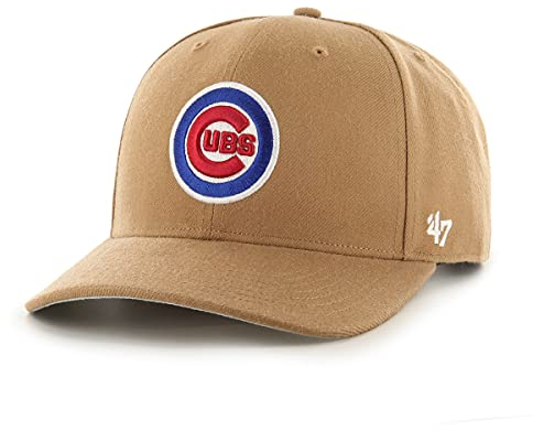 '47 MLB Chicago Cubs Cold Zone MVP DP Unisex-Baseballkappe, Verstellbar, Hochwertiges Design, Cubs Badge Logo, Camel