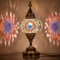 DEMMEX Lampada da tavolo turca, lampada da tavolo a mosaico turco marocchino, lampada da comodino, lampada in vetro a mosaico colorato stile Tiffany, fatta a mano, 36 cm