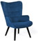 IDMarket - Skandinavischer Sessel Ania aus blauem Samt