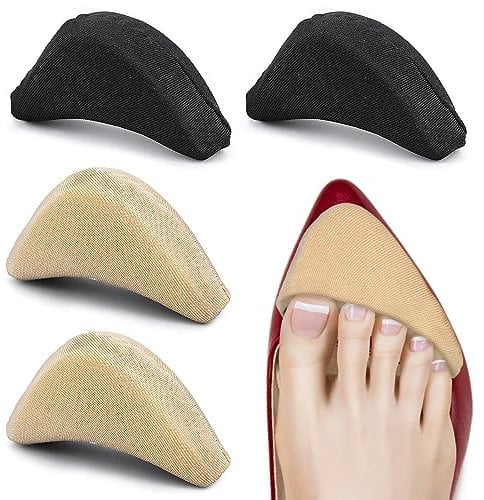 WLLHYF 2 Pairs Soft Sponge Adjustable Shoe Filler, Big Toe Plug Foot Brace Shoe Pads Unisex Shoe Too Big Inserts for High Heel Women Reusable Make Big Shoes Fit