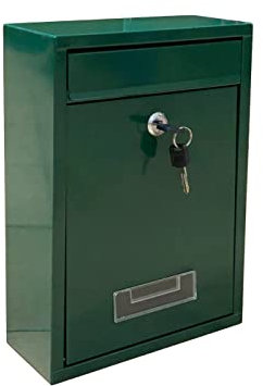 Kippen 10005AG - Boîte aux Lettres modèle Mail de Couleur Verte. Dimensions : 320 x 215 x 90 mm.