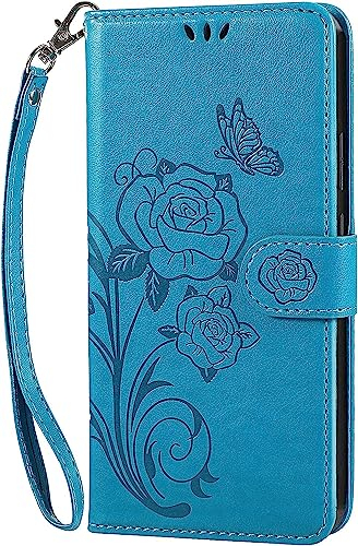 Vinanker Handyhülle für Samsung Galaxy A53 Hülle, Leder Klapphülle mit RFID-Schutz Schutzhülle für Samsung Galaxy A53 5G (Türkis Blau)