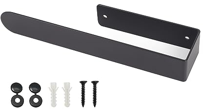 Handtuchhalter ohne Bohren - Selbstklebende Handtuchstange aus Edelstahl, für Badezimmer und Küche - Hantuchhalterung Bad Wand zum Kleben - Metall Handtuchhalterung in Schwarz, 23CM Lang