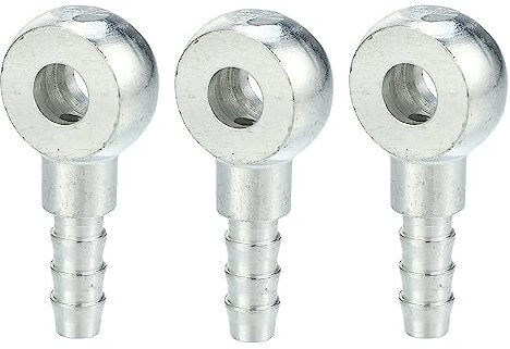 A ABSOPRO Raccord Universel pour Raccord Banjo Adaptateur de Ligne de Carburant pour Moto Voiture Ton Argenté - Lot de 3 Diamètre intérieur 8, diamètre extérieur 8 mm