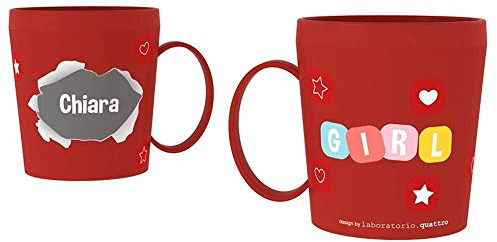 Tazza personalizzata con nome Chiara tazza mug in plastica riutilizzabbile adatta al microonde 450 ml
