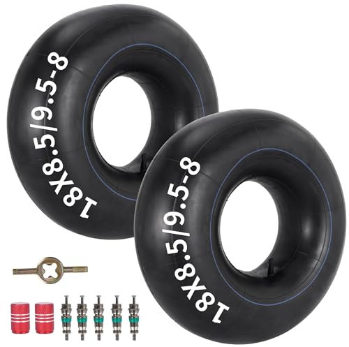 RUTU Tube Intérieur 18x8.50-8 / 18x8.50-8 Avec Tige Droite TR13 Compatible avec Tondeuses à Mowers, Wheelbarrows, ATVs, Go Karts, Tractors, Snow Blowers, Golf Carts, Trailers (Pack de 2)