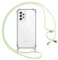 Pnakqil Coque pour Samsung Galaxy A52s 5G/A52 4G/5G avec Cordon, Transparente Silicone Housse avec Réglable de Collier Anti-Chute Etui pour Samsung A52s 5G, Ètuis à Bandoulière 6.5, Vert