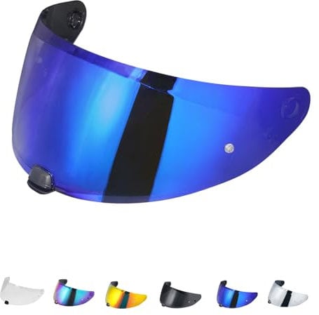 Motorradhelm Visier für i70 i10 HJ-31,Helmvisier Motorrad Windschutz Helm Objektiv Visier Vollgesichts,Helmvisiere Zubehör Ersatz(Blau)