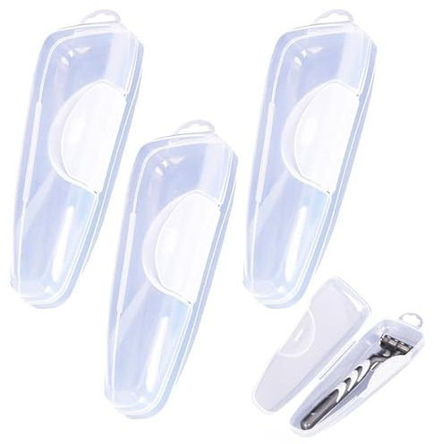 SNONESIY 3 Stück Rasierer Etui,Rasierhobel Etui,Reiseetui für Rasierer,Rasierer Aufbewahrungsbox,zur Aufbewahrung von Rasierern Auf Reisen und Geschäftsreisen (6.3×2.17×1.18in)