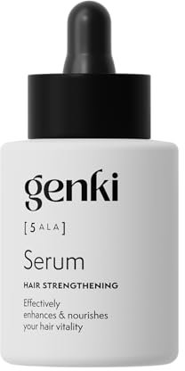 Genki Haircare Strengthening Serum 50 ml mit 5-ALA und Koffein Steigert nachweislich die Haardichte Fördert Haarwachstum Leave in für geschmeidiges und widerstandsfähiges Haar Haarserum