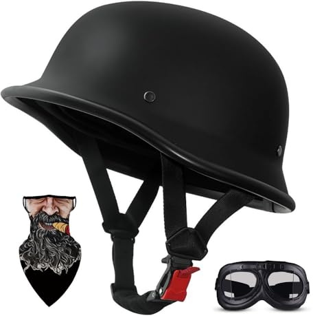 HALYING Casque Demi-Jet Moto Homologué ECE - Coque ABS Antichoc + EPS Dense | Ventilation Double Flux | Boucle Rapide | Homme/Femme - Casque Bol Vintage Léger pour Scooter/Mobylette