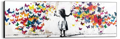 REINDERS Wandbild, Wolke von Schmetterlingen, Kinderzimmer, MDF, 52 x 156