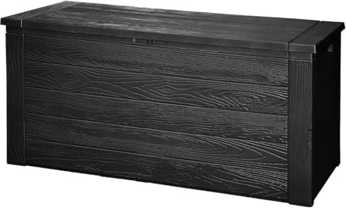 Envenzo Outdoor Garden Storage Box 300L Waterproof Patio Chest Black for Cushions, Toys and Garden Tools 120×45×57cm