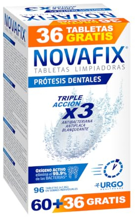 Novafix Tabletas Limpiadoras Triple Acción - Prótesis dentales - 96 u
