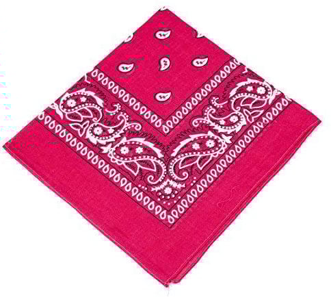 [UK SELLER] Men's/Women's Bandana Head Scarf Neck Scarves Paisley 100% COTTON (hot pink)
