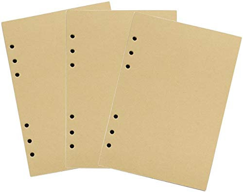 NectaRoy Set di 3 refill Inserti Ricaricabili per Binder Foglia sciolta Notebook Planner, 75 fogli/150 pagine per confezione, carta artigianale vuota