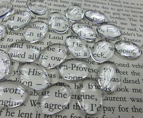 beadsvision 50 Glascabochons 14x10mm Cabochons Glas klar oval durchsichtig transparent